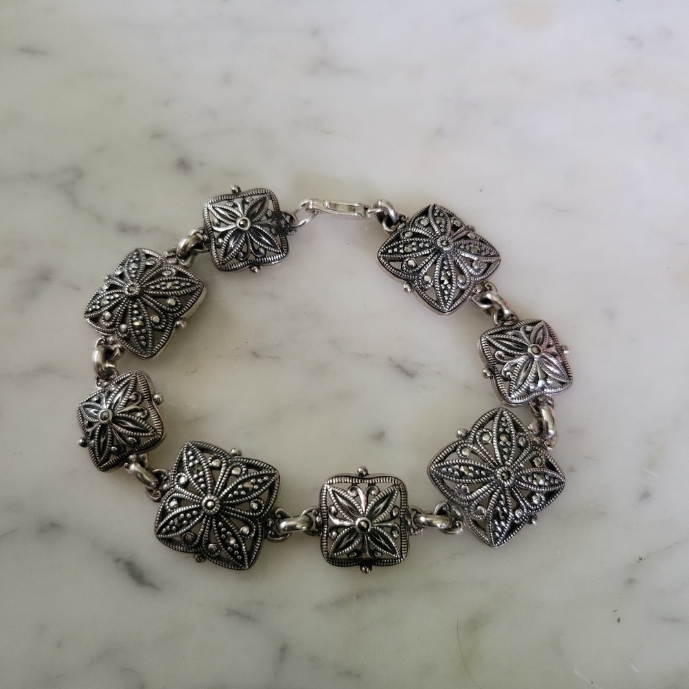 Sterling Silver and Marcasite Bracelet